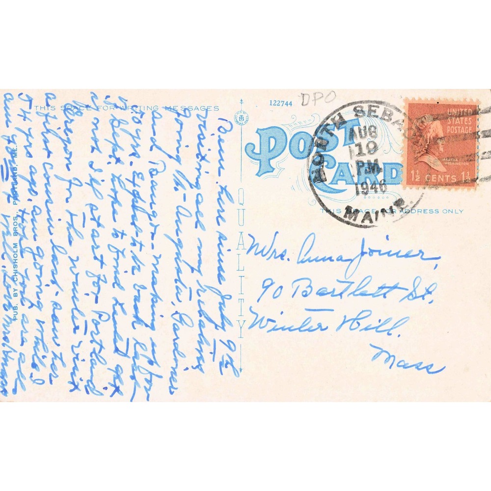 Vtg Steamboat Landing Bridgton Maine ME Passenger Steam Boat Postcard - Picture 2 of 2